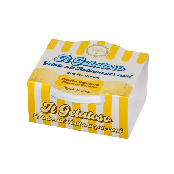 Dolci Impronte - Delactosed Ice cream for dogs - Banana flavor - 40gr - Pack of 6 pieces -