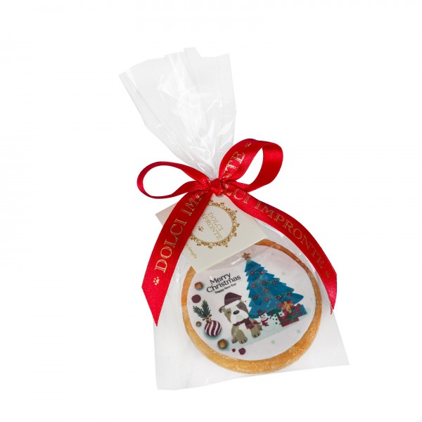 Dolci Impronte - Biscuit with Edible Food Print Merry Christmas - 50g Version 1