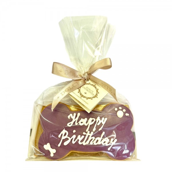 Dolci Impronte - Birthday Bone Lilac - 85g – Handmade Shortcrust Biscuit